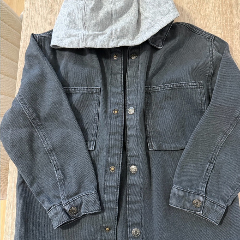 Zara Black Jacket with Gray Hood